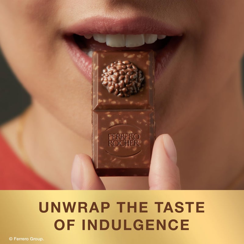 Ferrero Rocher Premium Chocolate, Milk Chocolate Bar Hazelnut & Cocoa Filling, Great for Sharing, 8 Count, 3.1 oz Each - Image 4